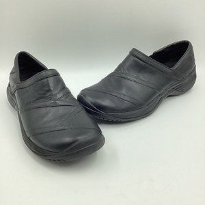 Merrell Women's Size 9.5 Encore Moc 4 Smooth Black Leather Clogs